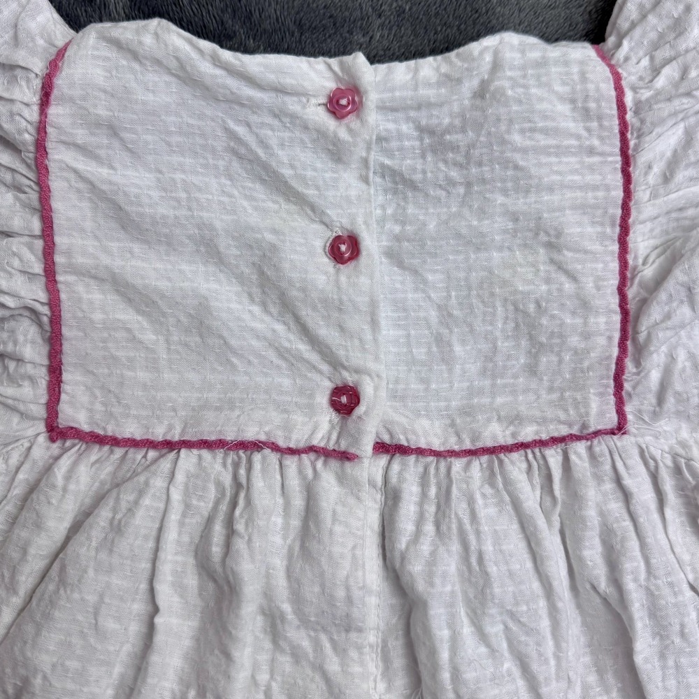 Haute Hippie Kids Spring Summer Floral Dress Girls 5T White Cotton Boho Garden - Picture 10 of 12